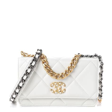 white woc chanel|chanel white wallet on chain.